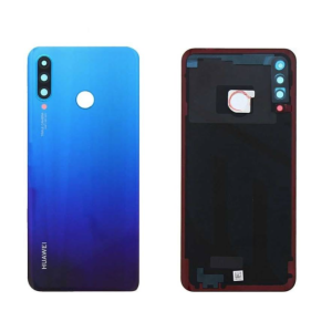 Huawei P30 Lite (24Mp) (MAR-LX1A) Kamera Camlı Pil Kapağı Mavi